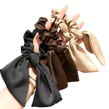 Korean Ribbon Scrunchies Elastic Hair Bands Rubber for Girl Women Cute Horsetail Bun Head Tie Bow Rope Hair Accessories 2021